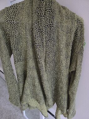 Staple Olive Green and Black Animal Print Open Cardigan